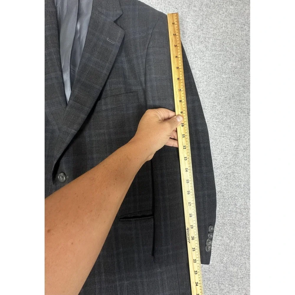 Corporate Image Sport‎ Coat Mens 42R Gray Blue Blazer 2 Button Double Vent